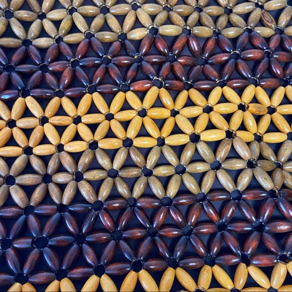 Vintage wooden bead purse - Picture 3 of 6